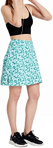 נשים סלימות הדפס חצאית גולף חצאיות נסיעות עם כיסים חצאית שחייה מותניים גבוהים עם מכנסיים קצרים
