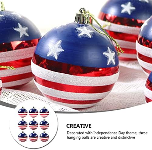 יארדווה 9 יחידות יום עצמאות כדורים תלויים כדורי דגל אמריקאים כדורי דפוס אמריקאים 4 ביולי עץ כדורים תלויים כדורים פטריוטיים
