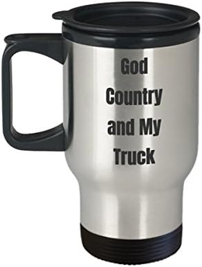 משאית אלוהים קאנטרי טיול ספל קפה הובלות רעיון למתנה למשאית מכונאי מכונאי חידוש בדיחה איסור והטנדר שלי ממשיכים הלאה