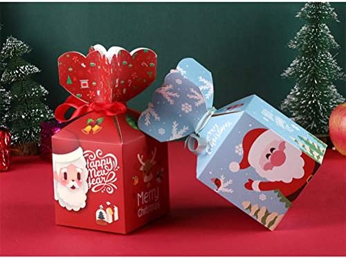 Sewacc 20 יח 'יצירתי לחג המולד נושאים תיק מתנה תיק מתנה שקית אחסון תפוחים דפוס קופסת ממתקים למסיבה- עיצוב בית באנגלית