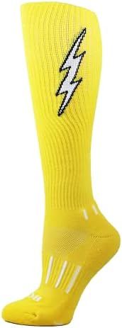 גרביים מורניות נוער צהוב עם גרבי כדורגל בורג שחור-ברך בברך