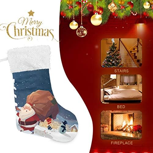 Pimilagu חג המולד סנטה קלאוס גרבי חג המולד 1 חבילה 17.7 , גרביים תלויים לקישוט חג המולד