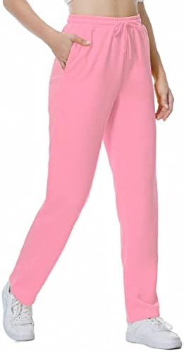 מכנסי טרניעה של נשים Betterchic מכנסי זיעה של מיקרו פליס אנטי-סטטי עם כיסים מוט זיעה ברגל ישרה לנשים בגודל S-2xl
