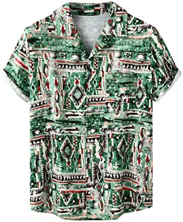 2023 אופנת קיץ חדשה קיץ מזדמן הדפס הוואי חוף הים חוף כפתור דש חולצה חולצה חולצה שרוול קצר חולצה