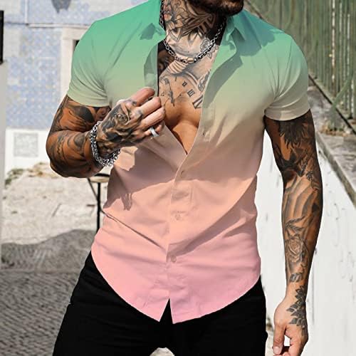 חולצות גברים מגניבות של Xiloccer חולצות קלאסיות חולצות הוואי לחולצות חוץ חיצוניות כפתור חולצות למטה חולצות חג שרוול קצר
