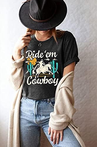 מערבי קאובוי מולבן חולצה לנשים בציר מדבר קקטוס גרפי חולצות בוקרת רודיאו מקרית טי חולצות