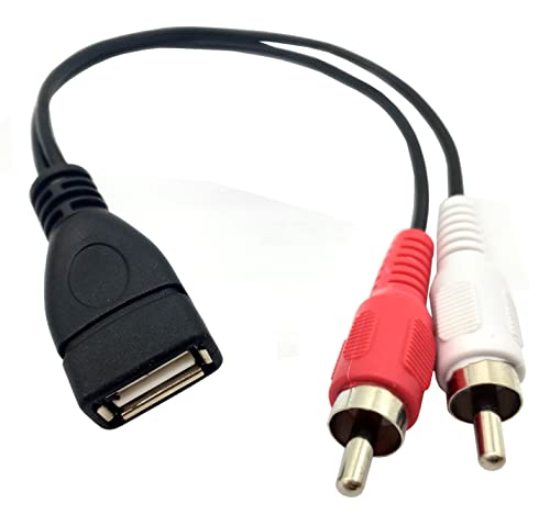 Halokny USB 2.0 נקבה עד 2 RCA כפול RCA זכר Y Splitter Video Video AV כבל מתאם מורכב