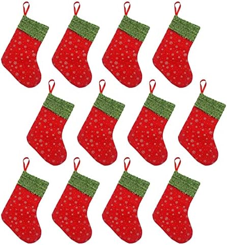 מתנה לאמא קשישה 12 יחידות גרביים קטנות לחג המולד קישוטי תליון עץ חג המולד גרבי חג המולד שקית מתנה מקולב חוט הקולב