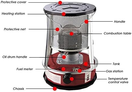 4.6/6 ליטר תנור תנור נפט נייד לקמפינג מקורה, תנור פתיל נפט בסגנון הסעה קומפקטי 9000/שעה,לצליית בישול מים רותחים, 6 ליטר