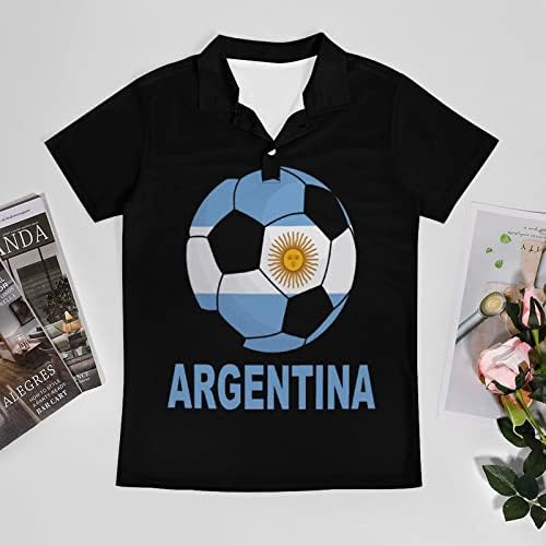 ארגנטינה כדורגל גברים של פולו חולצה קצר שרוול רגיל-כושר ספורט גולף חולצה