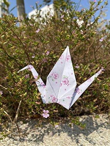 50 יחידות 5.9 אינץ 'בגודל גדול פרחוני מראש אוריגמי מנופים מנופי נייר מקופלים בעבודת יד זרי ציפורים למסיבת חתונה ליום הולדת