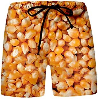 4 בגד ים חוף מכנסיים קצרים מודפסים 3 מכנסיים קצרים מציאותיים קיץ חוף גברים מכנסיים קצרים מזון לשחות ללא אניה