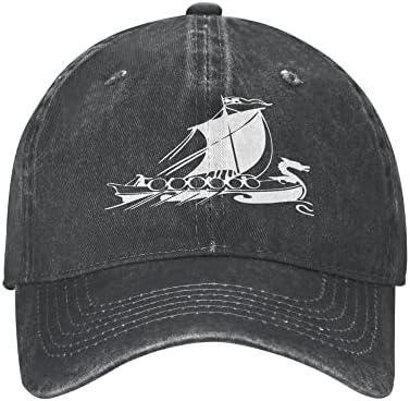 ויקינג ספינה יוניסקס אופנה שטף רגיל בייסבול כובע מתכוונן קלאסי רטרו קאובוי כובע אבא כובע נהג משאית כובע