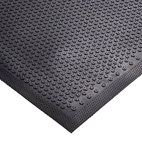 מ' + מחצלת 545 בטיחות גרד גומי ניטריל כניסה שטיח רצפה פנימי / חיצוני, אורך 10 'על רוחב 3', 1/8 עבה, שחור