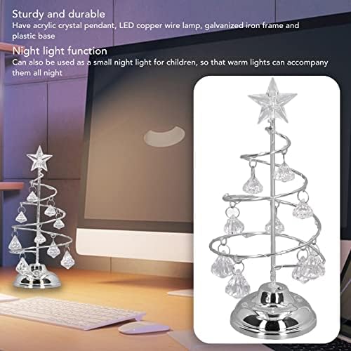 LED עץ חג המולד קישוט מנורה גבישי ברזל מחושל מנורת קישוט ספירלה תצוגה דקורטיבית קישוטי אור דקורטיביים מנורה ספירלה