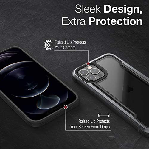 מארז מגן ראפטי תואם למארז iPhone 12 Pro Max, הגנה סופגת זעזועים, מסגרת אלומיניום עמידה, טיפת 10ft שנבדקה, מתאימה לאייפון