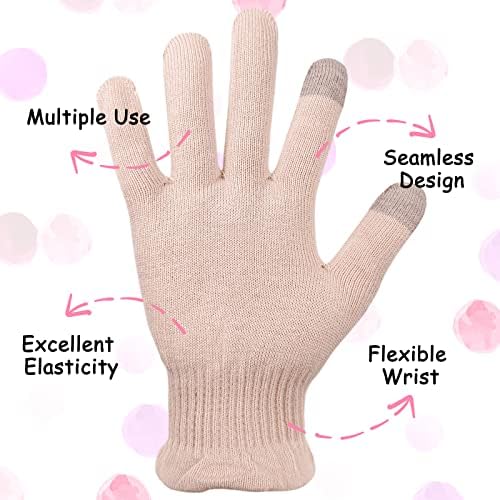 כפפות לחות לילדים, כפפת כותנה קטנה במיוחד 2 זוגות עם אצבעות מסך מגע לידיים יבשות אקזמה, ספא, טיפוח ידיים, טיפול בעור