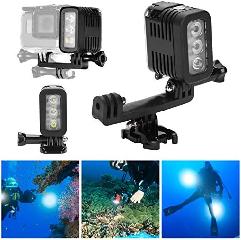 אור וידאו LED, פנס מתחת למים, צלילה אטומה למים קומפקטי למלא אור מתחת למים לגיבור 4 מצלמת תנועה עם שלושה מצבי תאורה