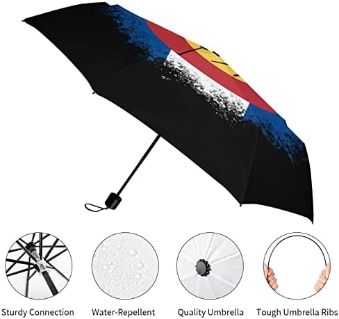 מטריית נסיעות סקי בקולורדו מטרייה מתקפלת עמידה לרוח לגשם מטריה ניידת פתיחה וסגירה אוטומטית