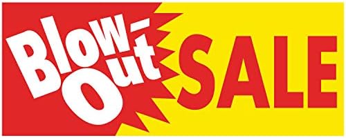 מכירת Bannerbuzz Blowout מכירת ויניל באנר 11 גרם עם גלימות מתכת וקצוות Hemmed לקישוט, עסקים, בחוץ, חנות, אירועים,