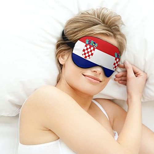 דגל קרואטיה מצחיק מסיכת עיניים שינה כיסוי עיניים מכוסות עיניים עם רצועה מתכווננת לצלליות לגברים נשים