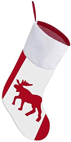 סמל אייל על דגל קנדי ​​גרבי חג המולד גרבי תלייה הדפס קישוטי אח עץ חג המולד