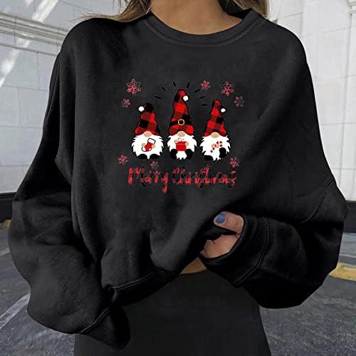 חג המולד חולצות לנשים פתית שלג גולף ארוך שרוול סווטשירט מסיבות חג סוודרים טוניקת חולצות