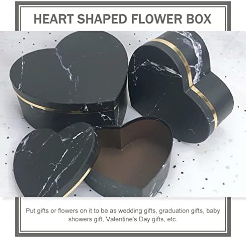 3 יחידות לב בצורת קופסות פרח קופסות מתנת ממתקי שוקולד מיכל האהבה יום אריזת מתנה