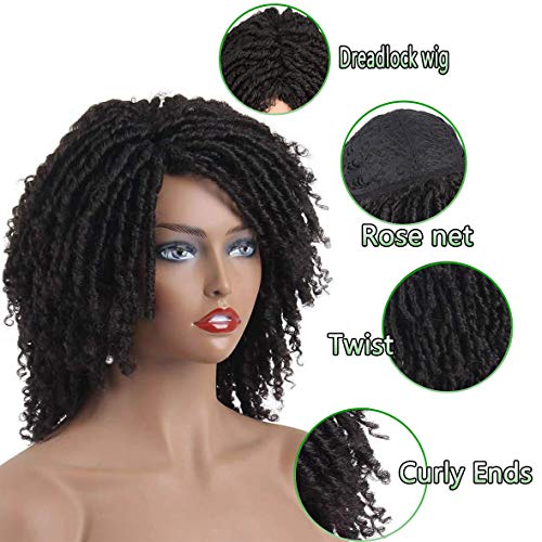 ג ' יאג ' יה 8 אינץ קצר ראסטות פאה לנשים שחורות האפרו מתולתל טוויסט פאות סינטטי חום עמיד לנשימה פו לוק צמות שיער