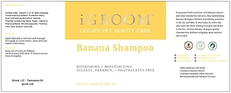 צרור שמפו ומרכך איגרום-שמפו לכלבים בננה 16 אונקיות - תמצית בננה עשירה בחומרים מזינים-הזנה ולחות + מרכך כלבים פרו-קרטין 16